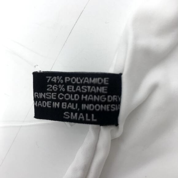 Indah Sal Skimpy Bikini Swim Bottom S High Cut Stretch Fit Swimwear White NWT - Picture 4 of 6